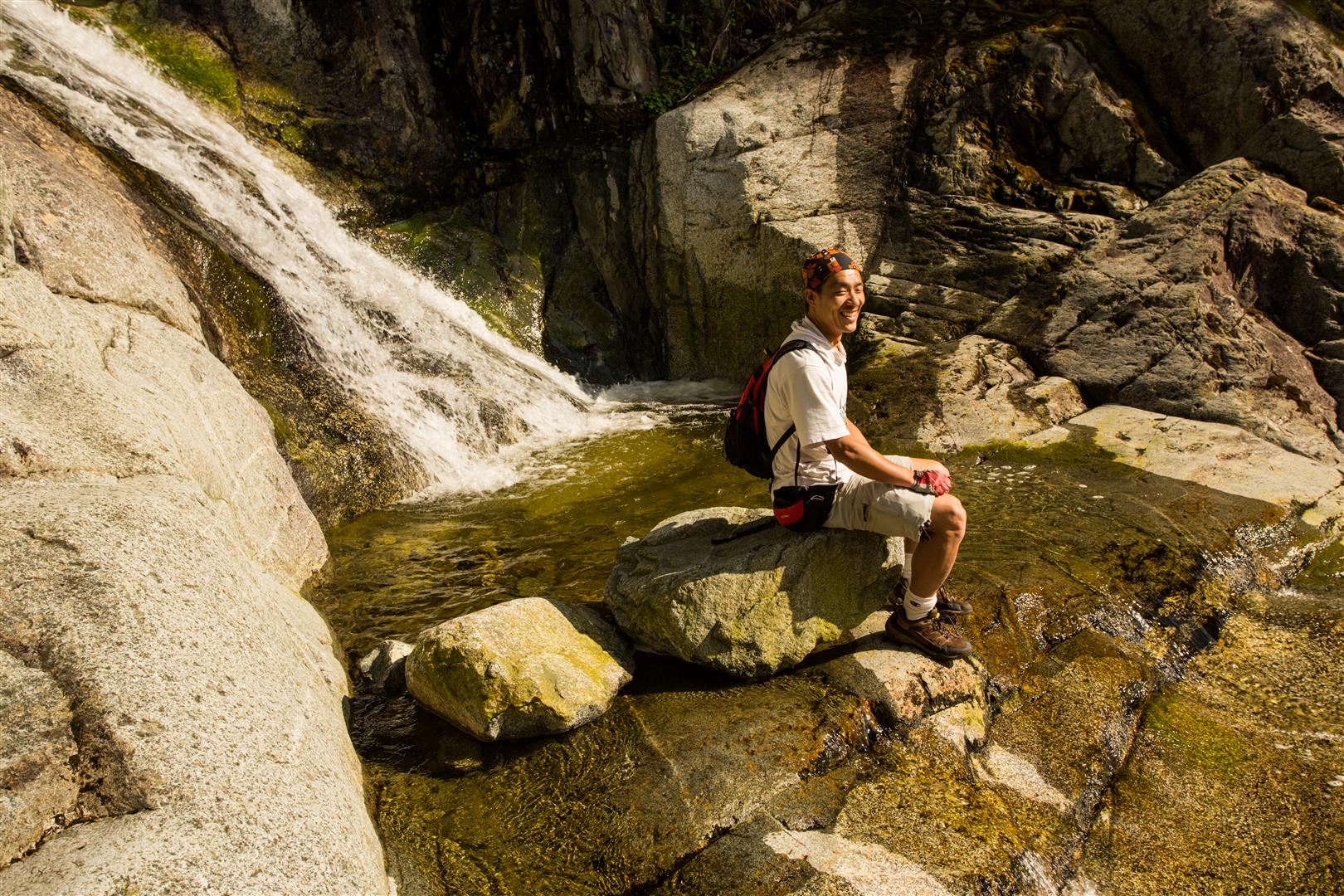 Sitting on Rock in Swan Falls