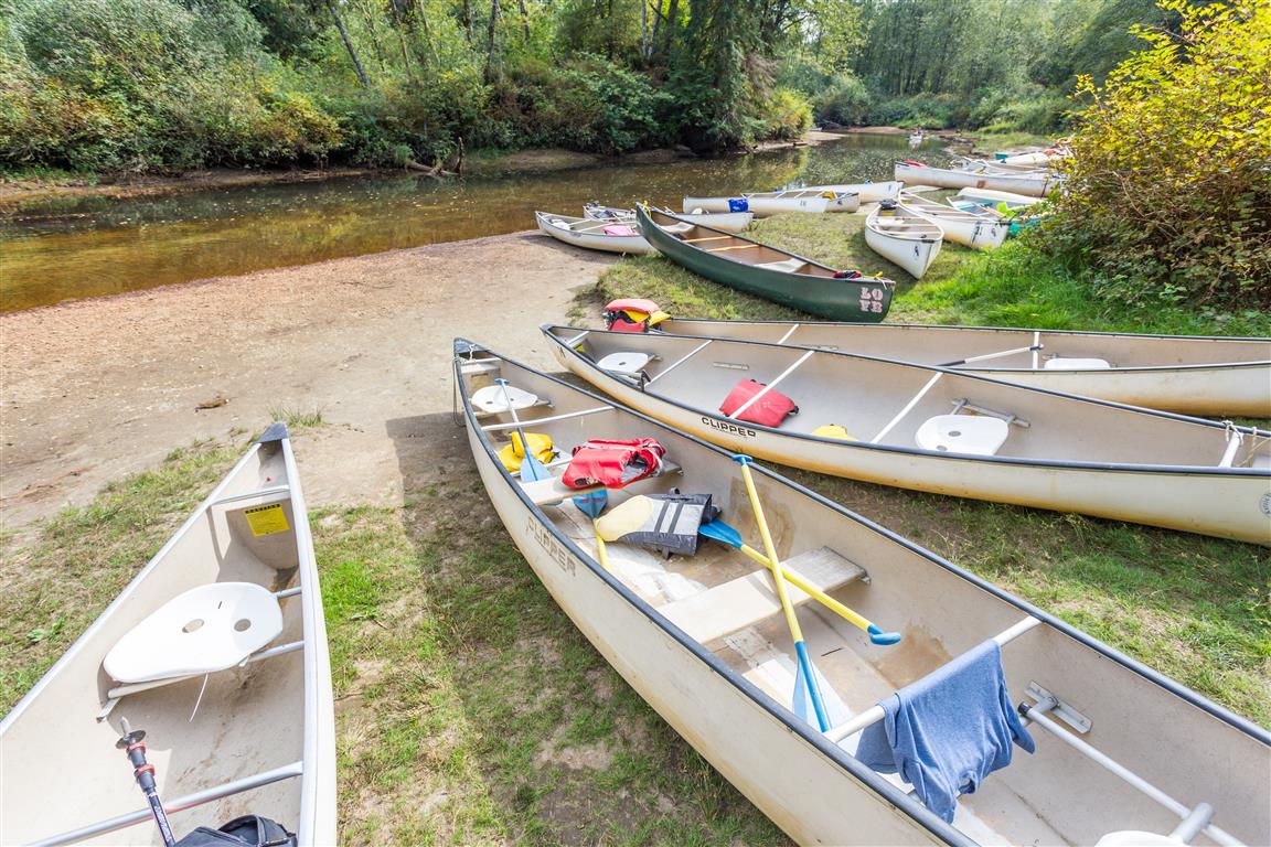 Canoes at the campground