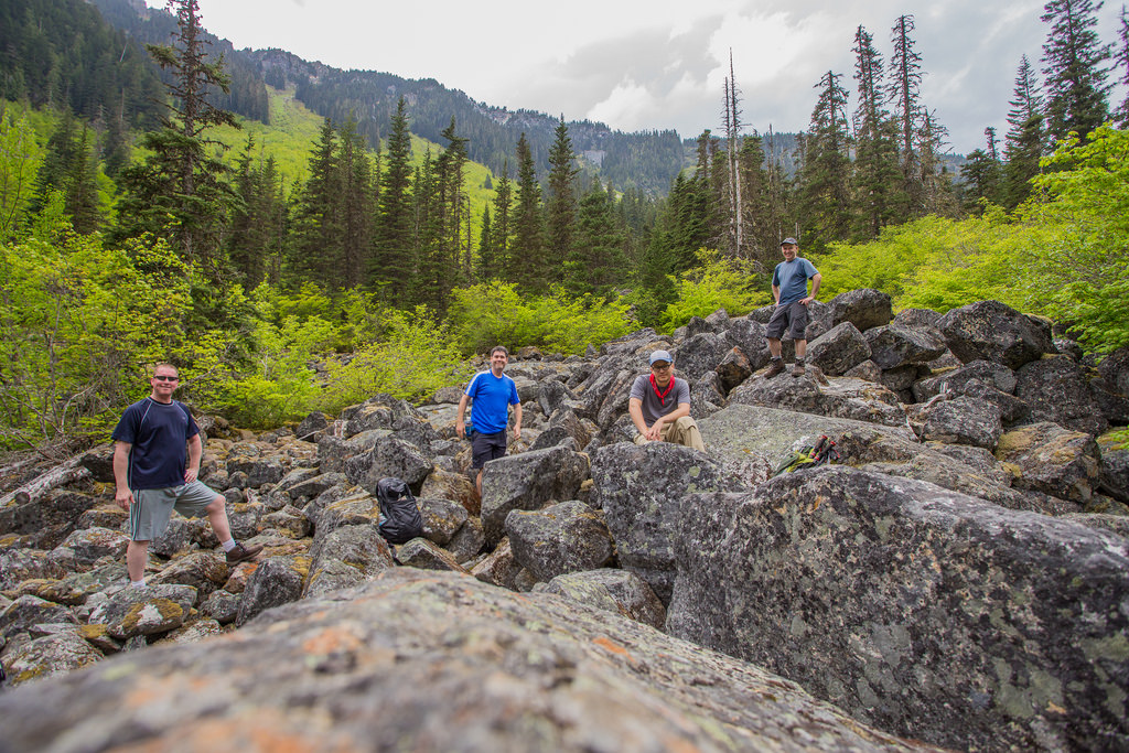 Group photo in Boulder Field