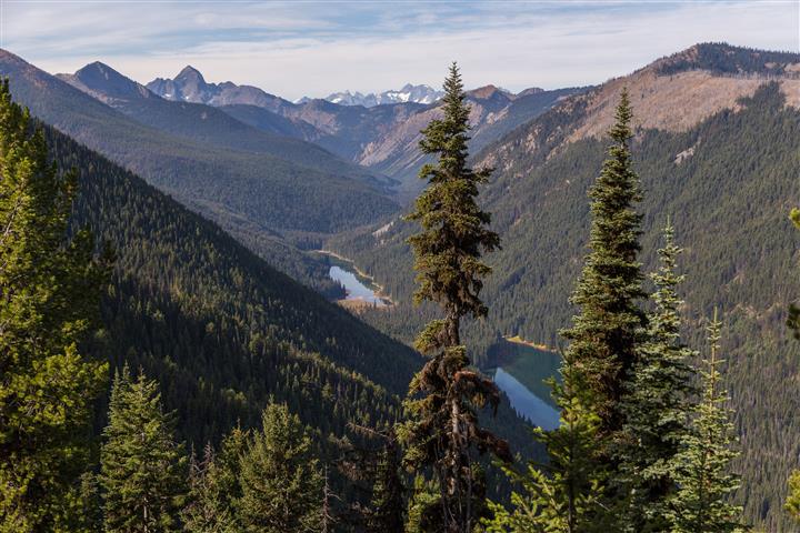 Lake and mountain view from trail