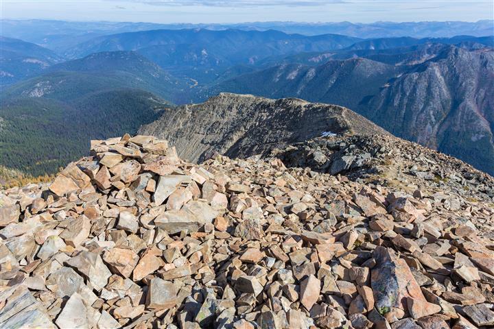 View down ridge from summit